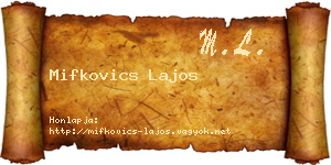 Mifkovics Lajos névjegykártya